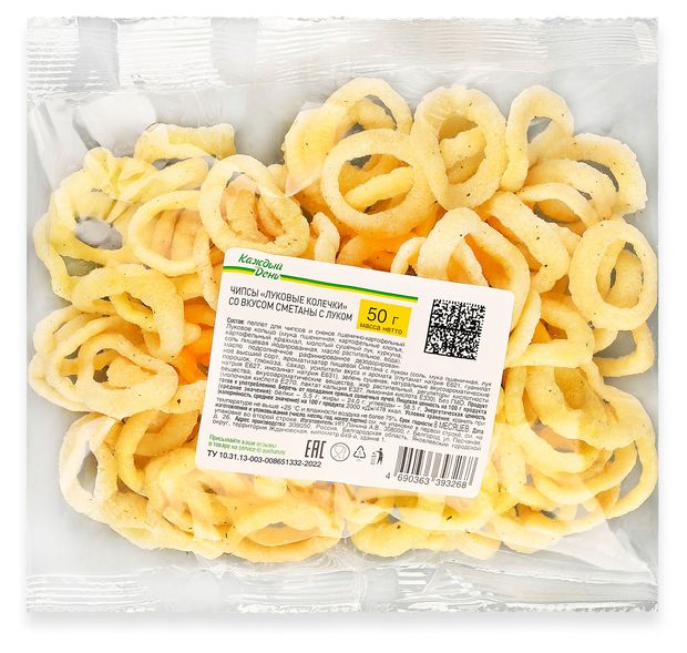 Луковые колечки Каждый день со вкусом сметаны и лука 50 г 20₽