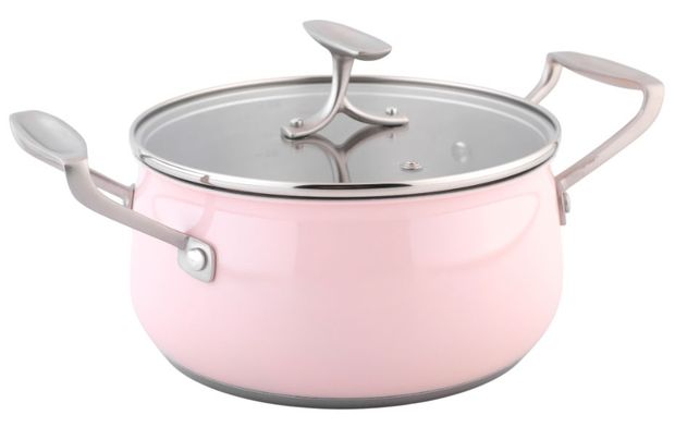 Кастрюля Actuel с крышкой розовая, 3 л