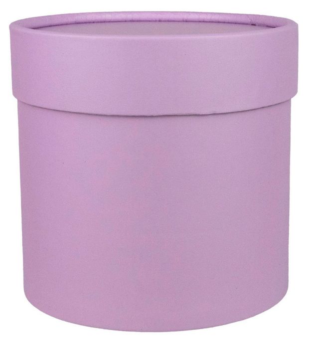 Коробка шляпная подарочная круглая Азалия Декор для цветов и подарков сиреневая, D12,5xH12,5 см