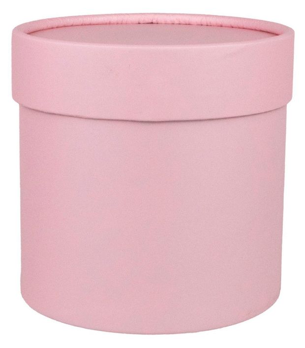 Коробка шляпная подарочная круглая Азалия Декор для цветов и подарков светло-розовая, D12,5xH12,5 см