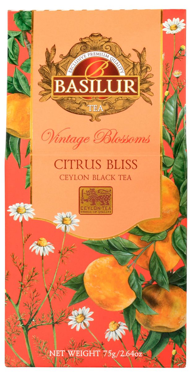 Чай черный Basilur Vintage Blossoms Citrus Bliss Шри-Ланка, 75 г