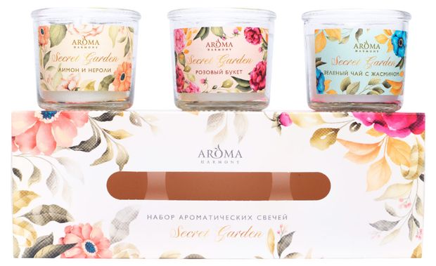 Набор свечей Aroma Harmony Secret Garden 3х60 г 500₽