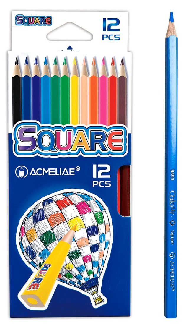 Карандаши цветные ACMELIAE Square квадратные, 12 цветов