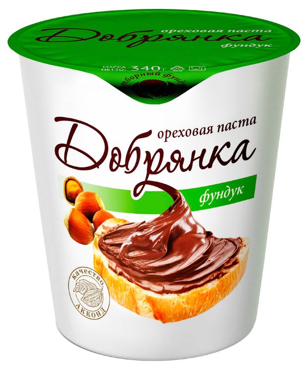 Паста ореховая АККОНД Добрянка с фундуком, 340 г