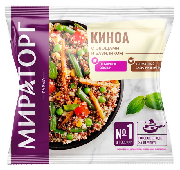 Смесь овощная Мираторг Киноа с овощами и базиликом постная замороженная, 400 г