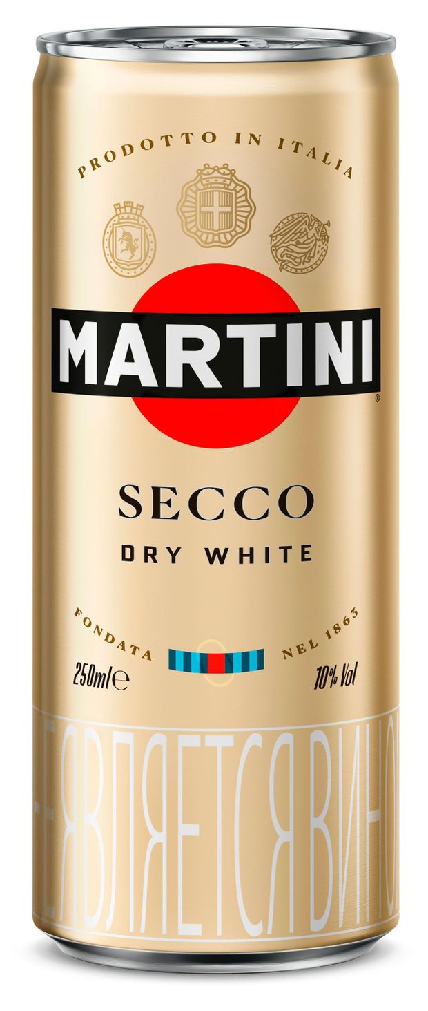 Игристый винный напиток Martini Secco белый полусухой Италия, 0,25 л