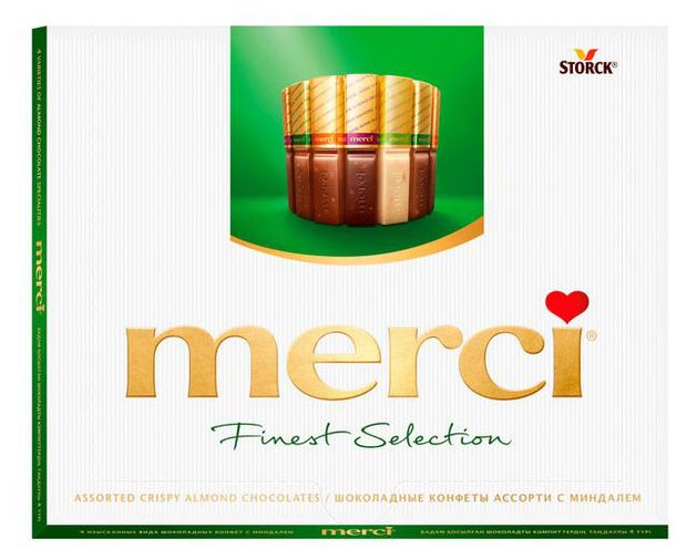 Набор конфет Merci шоколадное ассорти с миндалем, 250 г