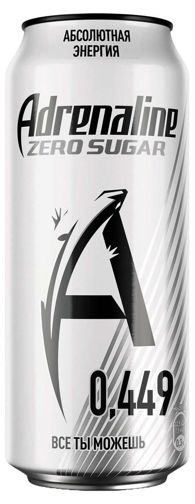 Напиток энергетический Adrenaline Rush Silver Energy Zero Sugar, 449 мл
