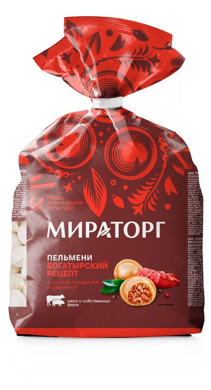 Пельмени Мираторг Богатырский рецепт, 700 г