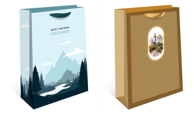 Пакет подарочный Арт & Дизайн, 22х18 см в ассортименте