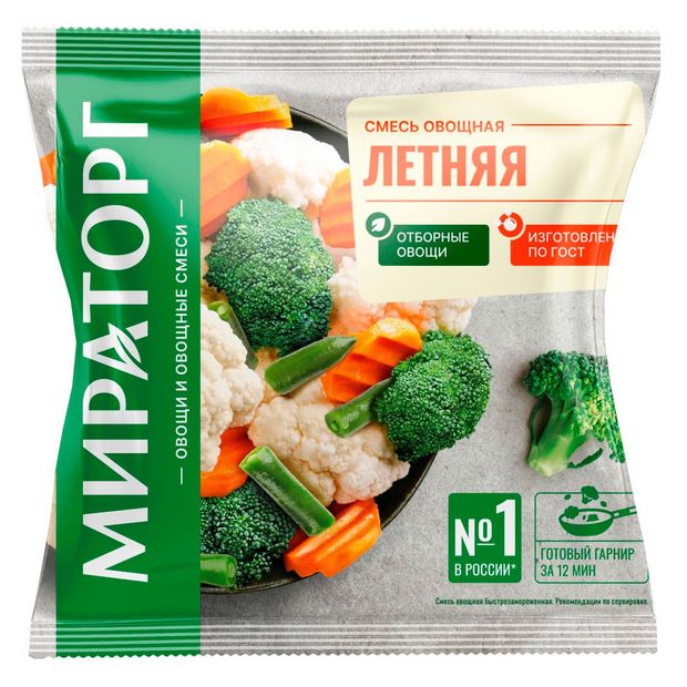 Смесь овощная Мираторг Летняя замороженная 400 г 190₽