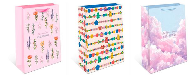 Пакет подарочный Арт & Дизайн, 26х36х11,5см в ассортименте