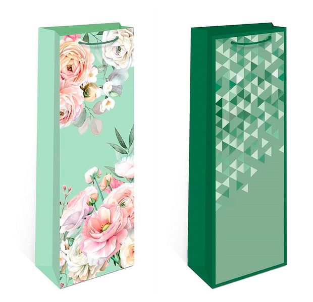 Пакет подарочный под бутылку, 1 шт, в ассортименте