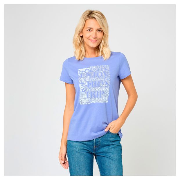 Футболка женская InExtenso с коротким рукавом голубая, р. XS-XXL