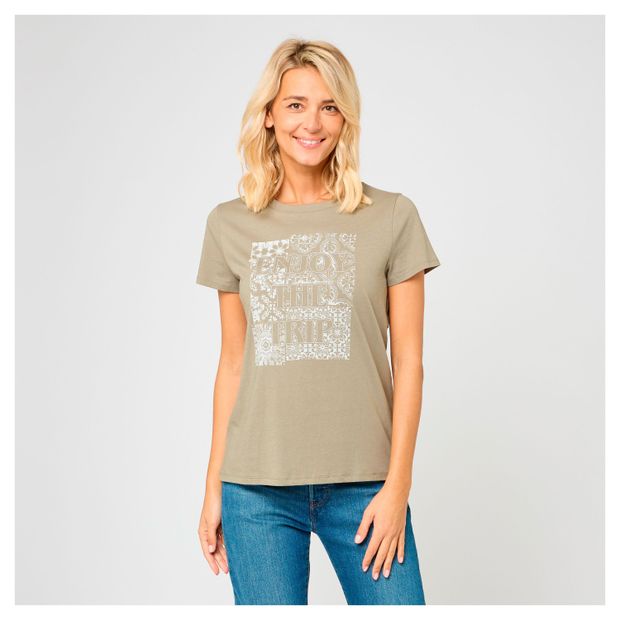 Футболка женская InExtenso с коротким рукавом хаки, р. XS-XXL