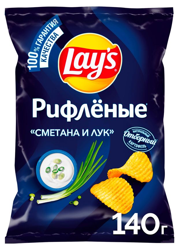 Чипсы картофельные Lay's со вкусом сметаны и лука, 140 г