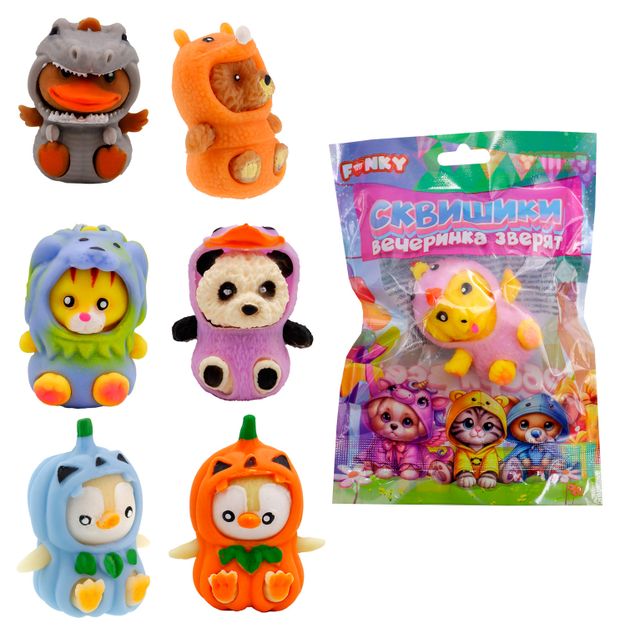 Игрушка антстресс Funky Toys сквиш Звери, 1 шт в ассортименте