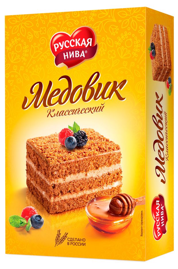 Торт бисквитно-песочный Русская Нива Медовик Классический, 240 г
