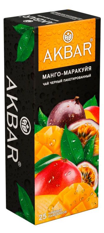 Чай черный AKBAR со вкусом манго маракуйя, 25 шт х 1,5 г
