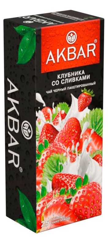 Чай черный AKBAR со вкусом клубника со сливками 25 шт х 15 г 65₽