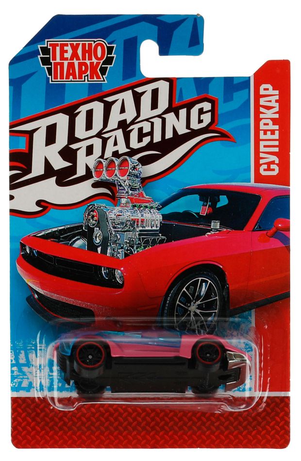 Машинка Технопарк Road Racing Суперкар металлическая 1 шт в ассортименте 190₽
