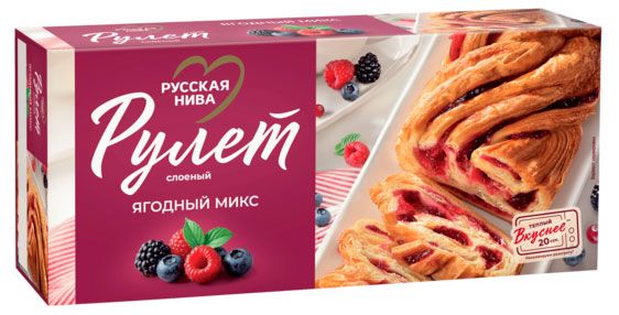 Рулет слоеный Русская Нива Ягодный микс 300 г 250₽