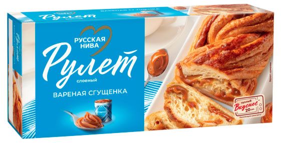 Рулет слоеный Русская Нива Вареная сгущенка, 300 г