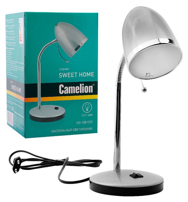 Светильник настольный Camelion KD-308 серебро