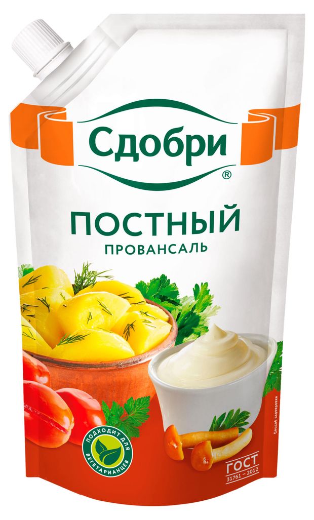 Соус майонезный Сдобри Постный Провансаль охлажденный 50 250 г 70₽