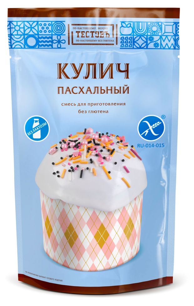 Смесь для выпечки Тестовъ Кулич Пасхальный без глютена без лактозы, 200 г