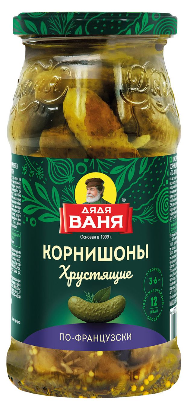 Огурцы Дядя Ваня корнишоны по-французски 420 г 220₽
