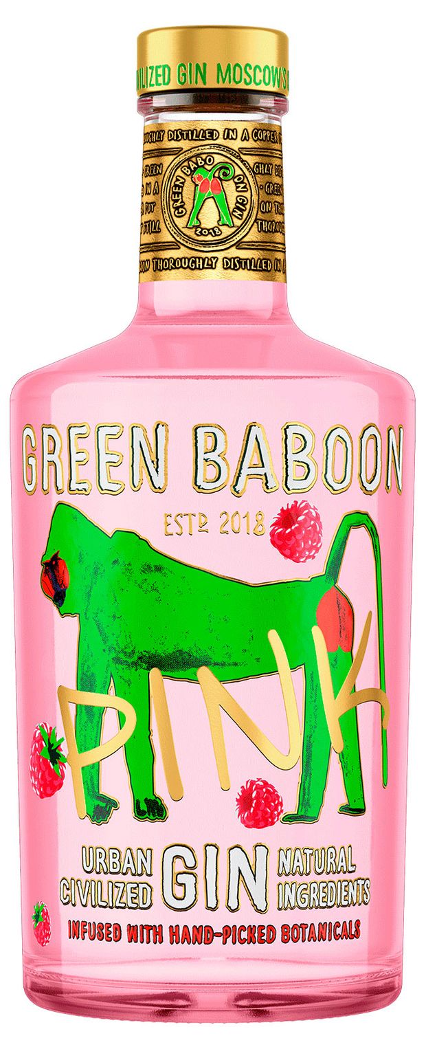 Джин Green Baboon Pink Россия, 0,5 л
