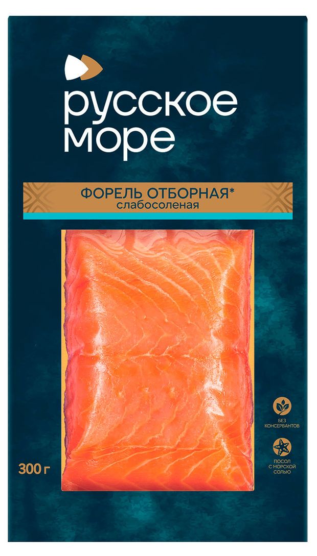 Форель Русское море слабосоленая филе-кусок 300 г 980₽