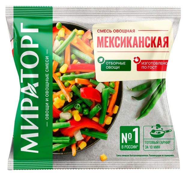 Смесь овощная Мираторг Мексиканская замороженная 400 г 185₽