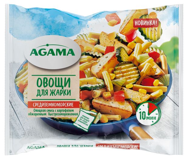 Овощная смесь Овощи для жарки Agama Средиземноморские, 400 г