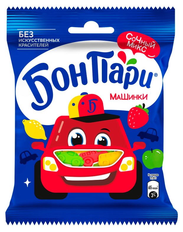 Мармелад жевательный Бон Пари Машинки, 75 г