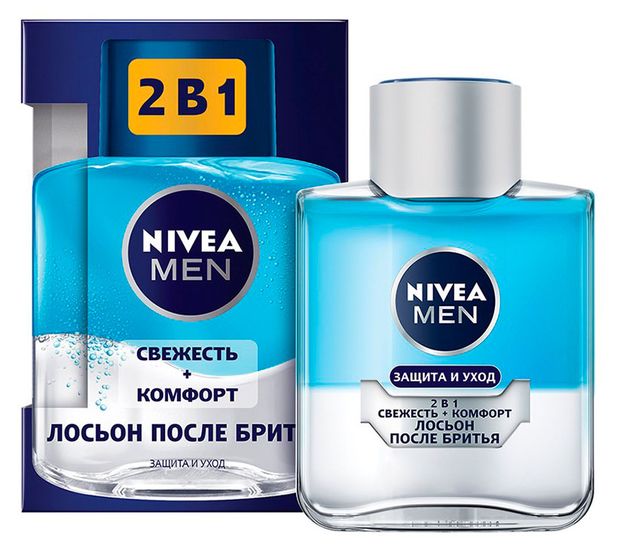 Лосьон после бритья NIVEA MEN 2в1 Защита и уход: свежесть + комфорт Германия, 100 мл