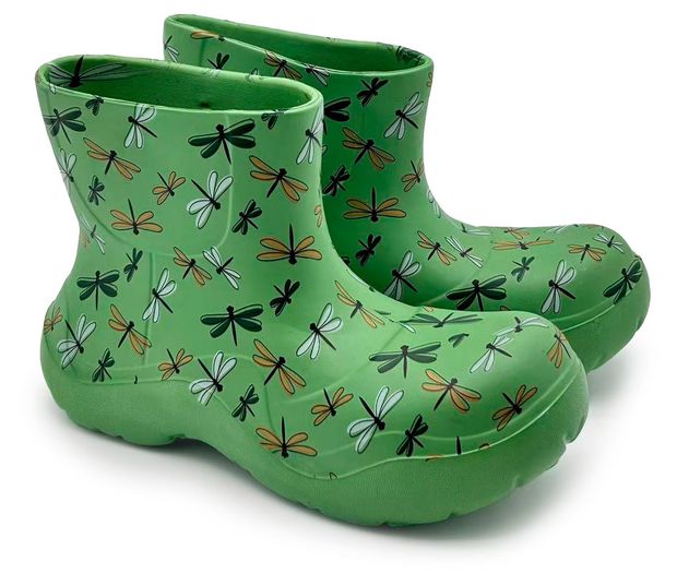 Полусапоги женские InExtenso зеленые со стрекозами, р. 36/37-40/41