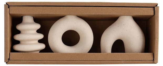 Набор ваз Actuel бежевые керамические, 3 шт