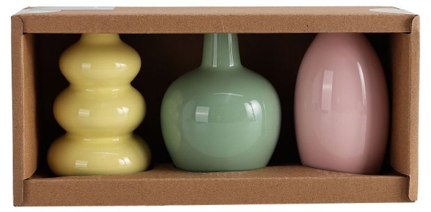 Набор ваз Actuel разноцветные керамические, 3 шт