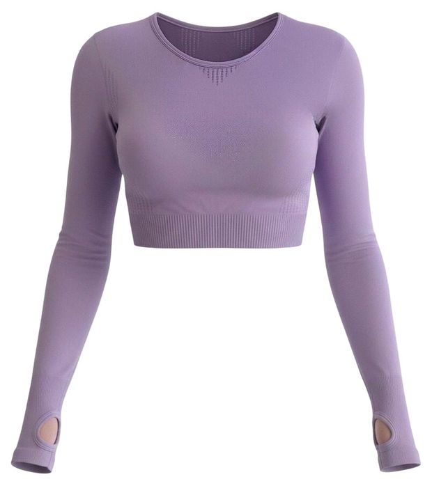 Топ спортивный женский InExtenso с длинным рукавом светло-фиолетовый, р S-XL