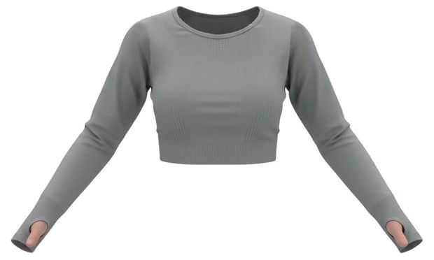 Топ спортивный женский InExtenso с длинным рукавом светло-серый, р S-XL