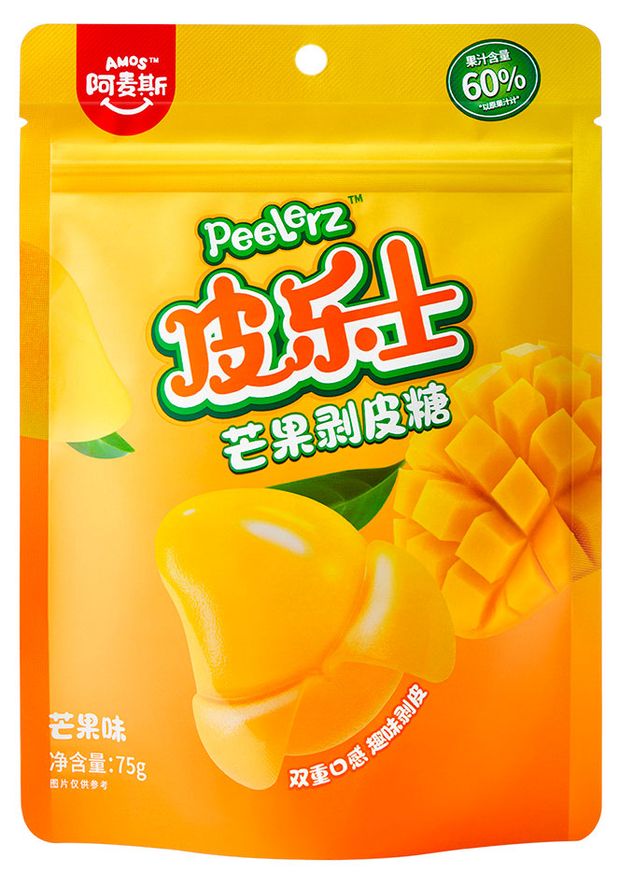 Конфеты жевательные Amos с соком манго Китай, 75 г