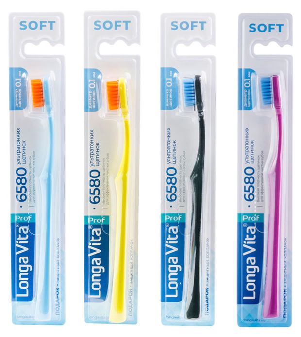 Зубная щетка Longa Vita J-921 soft 6580 щетинок мягкая, 1 шт в ассортименте