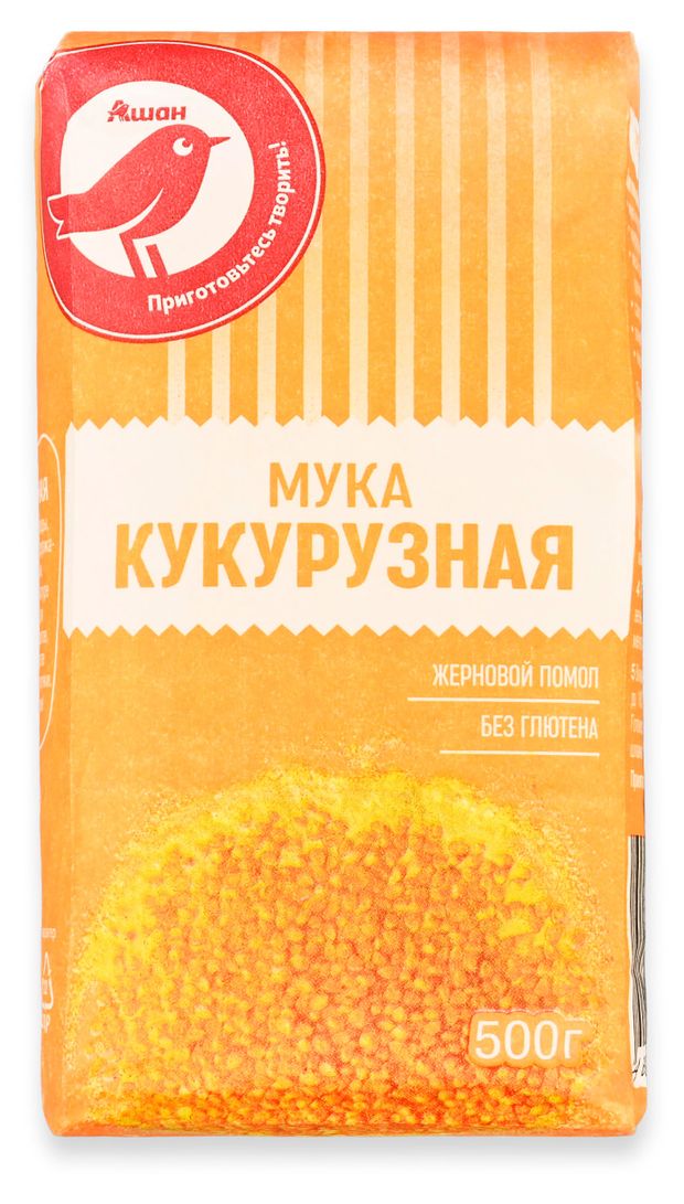 Мука кукурузная АШАН Красная птица, 500 г