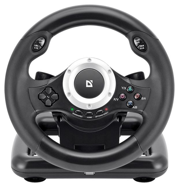 Руль игровой для ПК Defender Turbo pro с педалями черный 6000₽