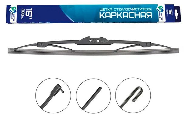 Щетка стеклоочистителя Чистая миля CM15F каркасная 380 мм 1 шт 300₽
