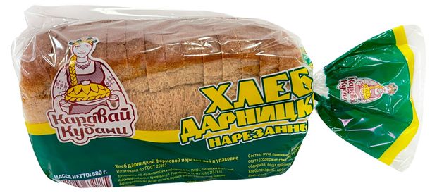 Хлеб ржано-пшеничный Каравай Кубани Дарницкий нарезка, 580 г