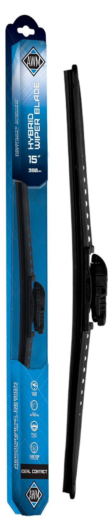 Щетка стеклоочистителя AWM Н15 R гибридная 380 мм, 1 шт