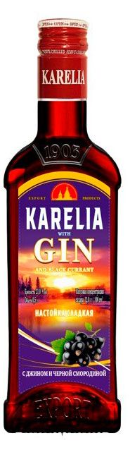 Настойка сладкая Karelia Gin с джином и черной смородиной Россия, 0,5 л